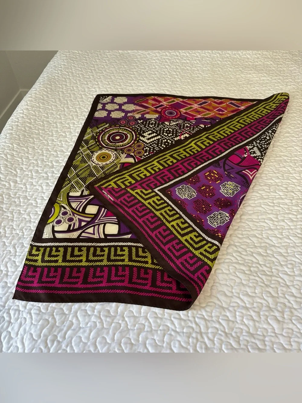 ADRIENNE LANDAU STUDIO Abstract Geo‎ Design Silk Scarf Square 35